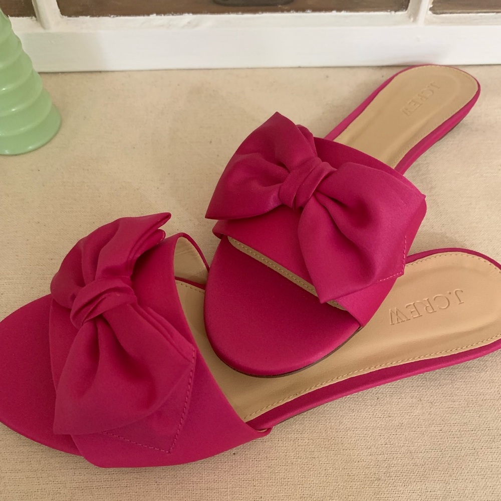J. Crew Satin Bow Slides